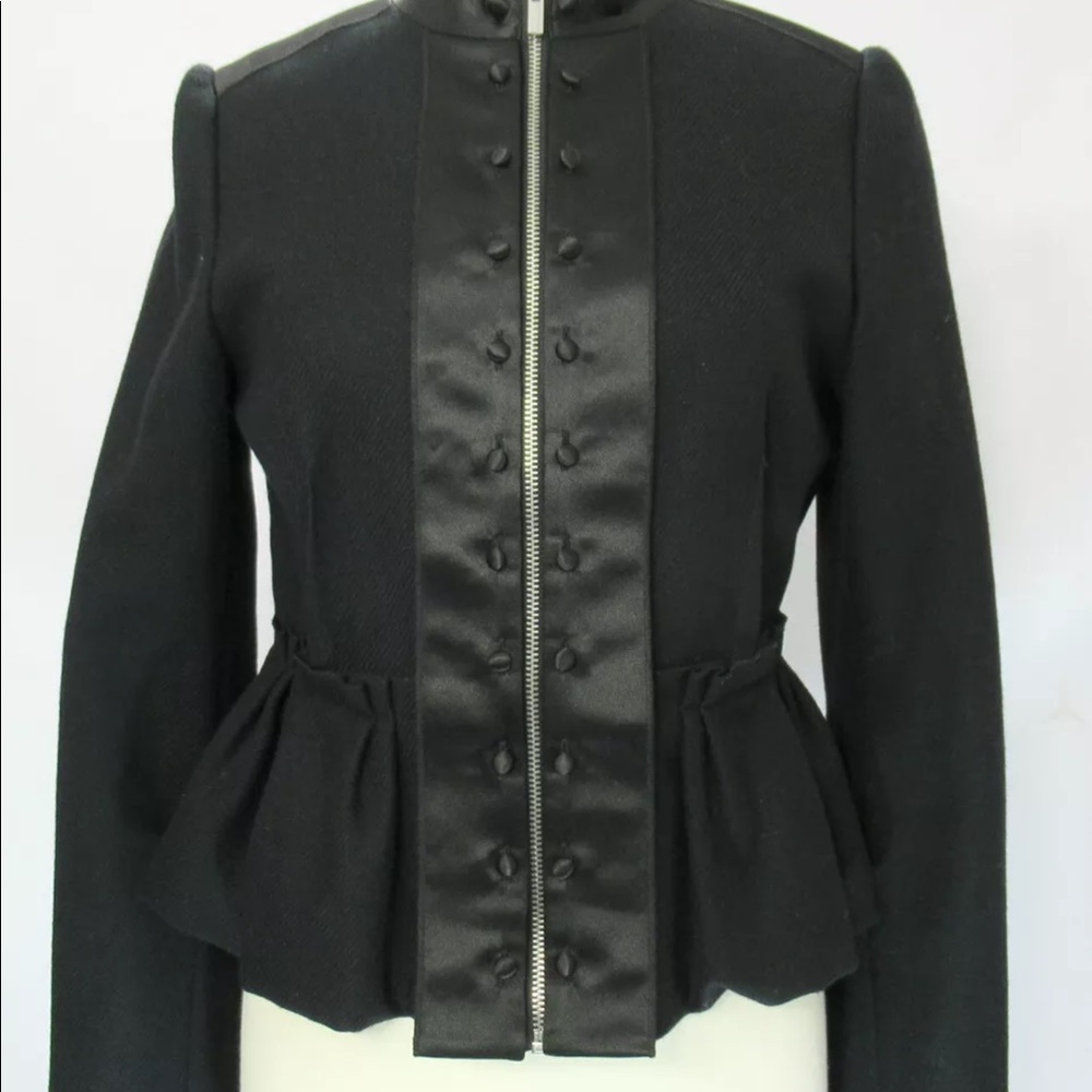 BGBGmaxazria black peplum military style jacket Medium